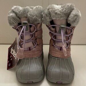 NEW IN BOX $70 Totes Girls 7T Jenny Winter Boots Pink Grey Insulated Thermalite